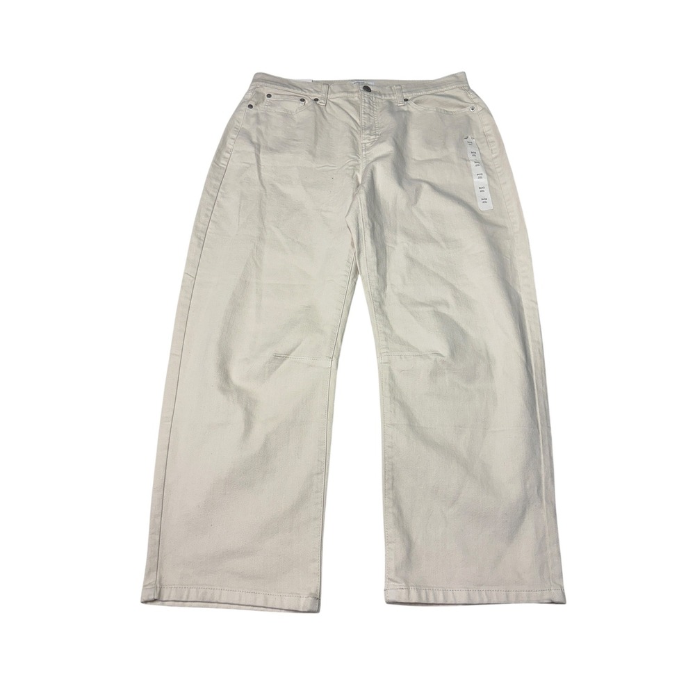 NWT Banana Republic Barrel Mid-Rise Ankle‎ Jeans Ecru Off-White Womens 31/12 L27
